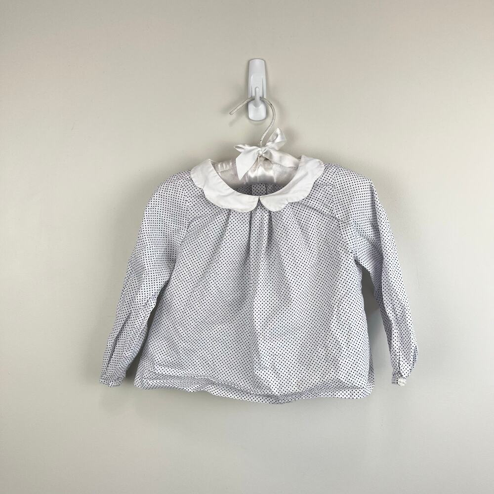 Jacadi Paris Girls Polka Dot Blouse 18 Months